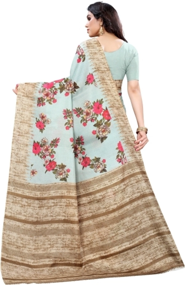 Flora Print Kalamkari  Khadi Silk Sarees  - Free Size 