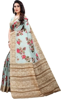 Flora Print Kalamkari  Khadi Silk Sarees  - Free Size 
