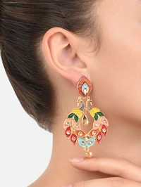 Combo 2 Peice Peacock Inspired Jhumka Earrings , Drops And Dangler - 7 Day Return Policy, Flipkart Seller, 15 ₹ Cash Back On Prepaid Order