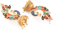 Combo 2 Peice Peacock Inspired Jhumka Earrings , Drops And Dangler - 7 Day Return Policy, Flipkart Seller, 15 ₹ Cash Back On Prepaid Order