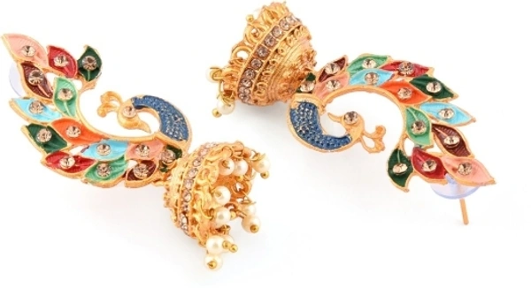 Combo 2 Peice Peacock Inspired Jhumka Earrings , Drops And Dangler - 7 Day Return Policy, Flipkart Seller, 15 ₹ Cash Back On Prepaid Order