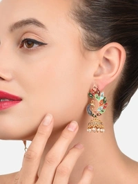 Combo 2 Peice Peacock Inspired Jhumka Earrings , Drops And Dangler - 7 Day Return Policy, Flipkart Seller, 15 ₹ Cash Back On Prepaid Order