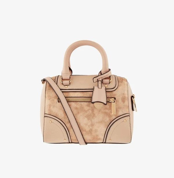 Snake-Effect Bowler Bag