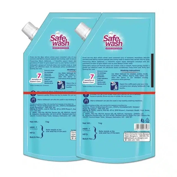 Safewash Woollen Wash 2X1 Kg (Buy 1 Get 1 Free)