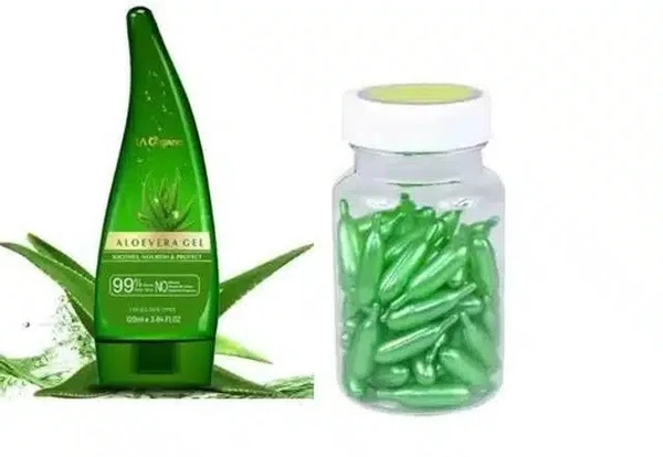 Aloe Vera Gel with Vitamin E Facial Capsules (Set of 2)