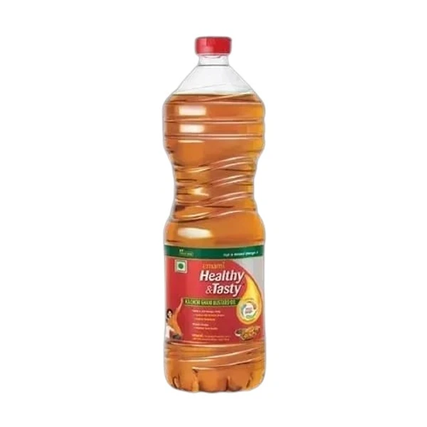 Emami Healthy & Tasty Kachi Ghani Mustard Oil (Bottle) - 1 ltr - 1 Ltr