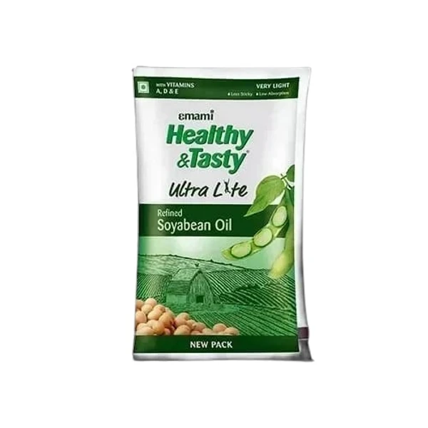 Emami Healthy & Tasty Refined Soyabean Oil (Pouch) - 1 ltr - 1 ltr