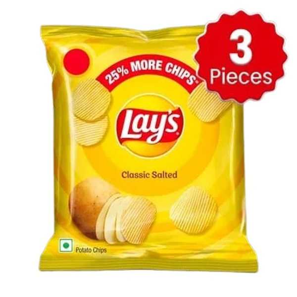 Lays Classic Salted Potato Chips - 24 Gm x 3