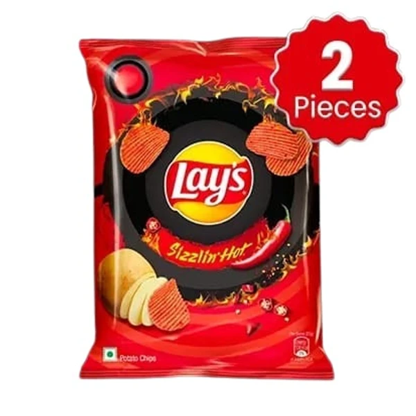 Lays Sizzlin Hot Potato Chips - 48 gm x 2