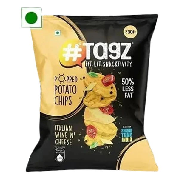 Tagz Popped Potato Chips - Italian Wine N' cheese 25 Gm