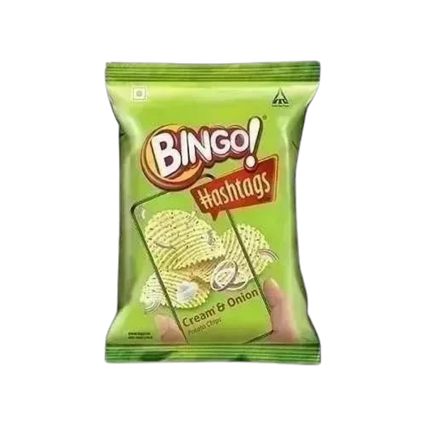 Bingo Hashtags Potato Chips Cream & OnionFlavour Pouch - 58 gm