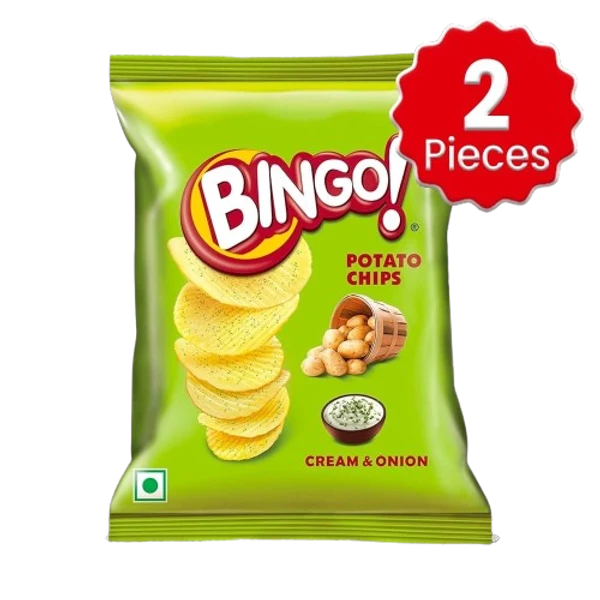 Bingo Cream & Onion Potato Chips - 50 gm x 2