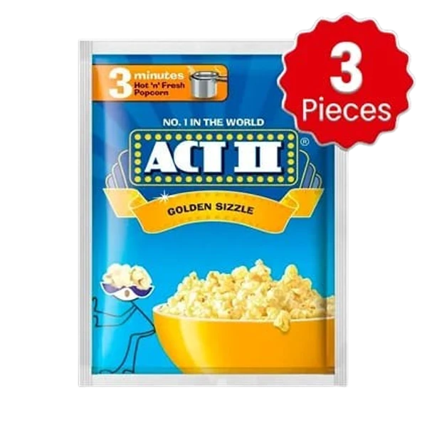 Act II Golden Sizzle Instant Popcorn - 30 gm x 3