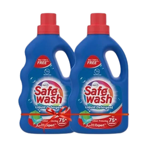 Wipro Safewash Liquid Detergent - 1 Kg (Buy 1 Get 1 Free ) - 2 ltr