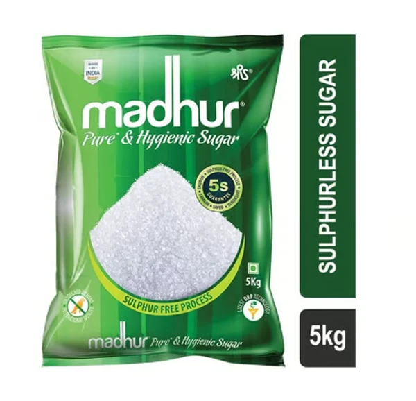 Madhur Pure & Hygienic Sulphurless Sugar (M30) - 5 kg
