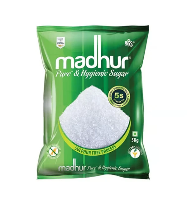 Madhur Pure & Hygienic Sulphurless Sugar (M30) - 5 kg