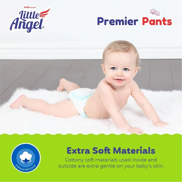 Little Angel Premier Pants Baby Diapers, New Born (NB) Size, 28 Count with Wetness Indicator, up to 5 Kg - 28 Count (Pack of 1), 28