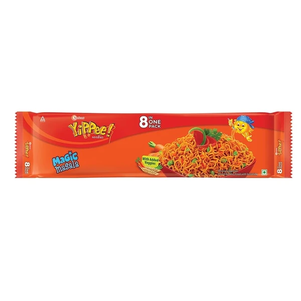 Sunfeast YiPPee! Magic Masala, Instant Noodles 8 in 1 Pack, 480g / 520g / 560g (Weight May Vary) - 