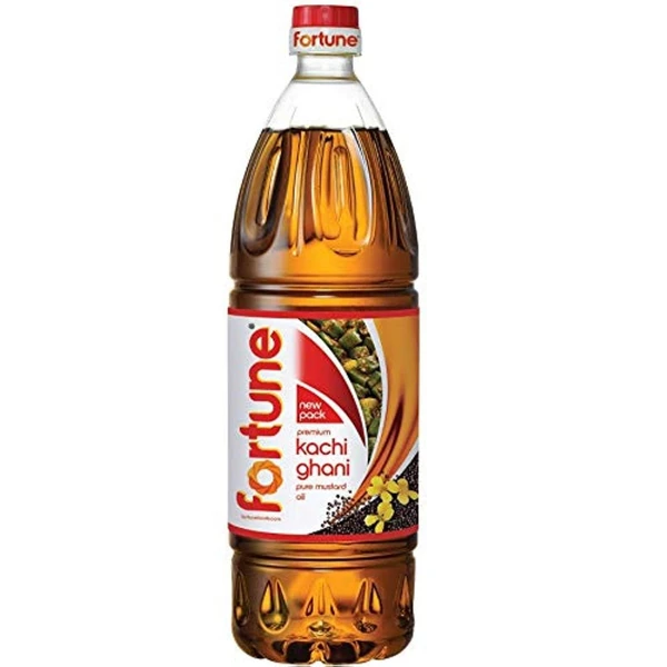 FORTUNE  Fortune Premium Kachi Ghani Pure Mustard Oil, 1Litre PET Bottle - 1 litre