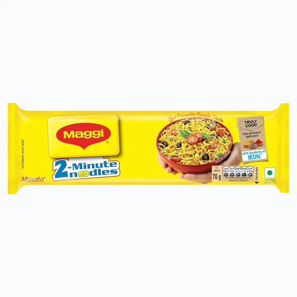 MAGGI 2-minute Instant Noodles, Masala Noodles with Goodness of Iron, Made with Choicest Quality Spices, Favourite Masala Taste, 560g - 560 g