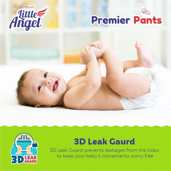 Little Angel Premier Pants Baby Diapers, New Born (NB) Size, 28 Count with Wetness Indicator, up to 5 Kg - 28 Count (Pack of 1), 28