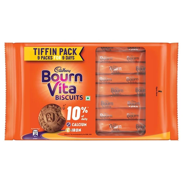 Cadbury Bournvita Biscuits New and Improved Chocolatey Cookies, Tiffin Pack, 250 g - 250 g (Pack of 1)