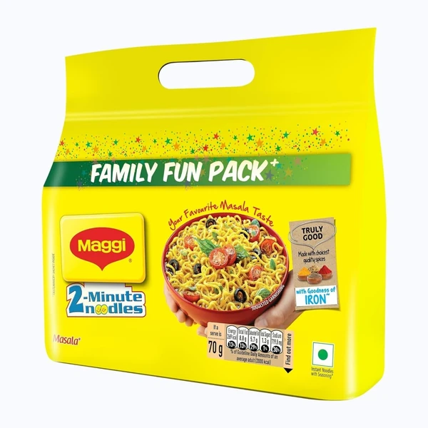 MAGGI 2-minute Instant Noodles, Masala Noodles with Goodness of Iron, Made with Choicest Quality Spices, Favourite Masala Taste, 560g - 560 g