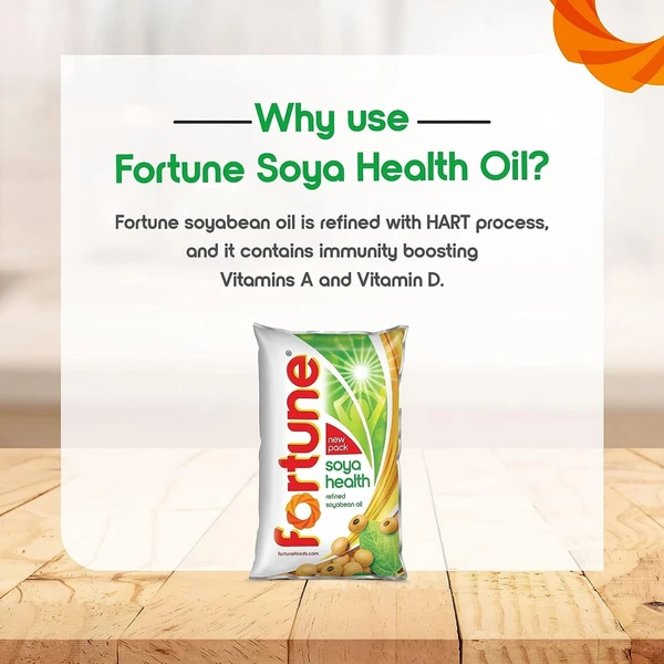 FORTUNE  Fortune Oil, 1 L Pouch Soyabean Health - 1 ltr, Soyabean