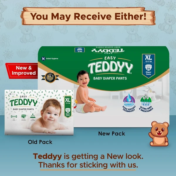 TEDDYY  TEDDYY Baby Easy Pant Diapers Extra Large 54 Count (Pack of 1) - XL, 54.0
