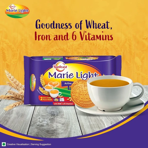 Sunfeast Marie Light 186g/200g ( Weight may vary ) - 200 g (Pack of 1)