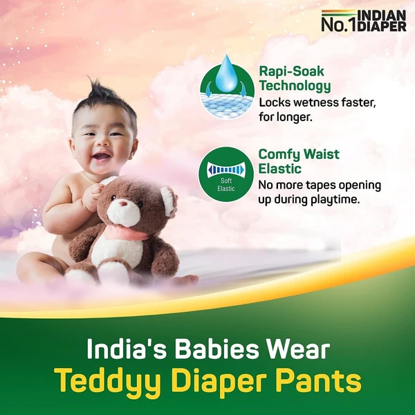 TEDDYY  TEDDYY Baby Easy Pant Diapers Extra Large 54 Count (Pack of 1) - XL, 54.0