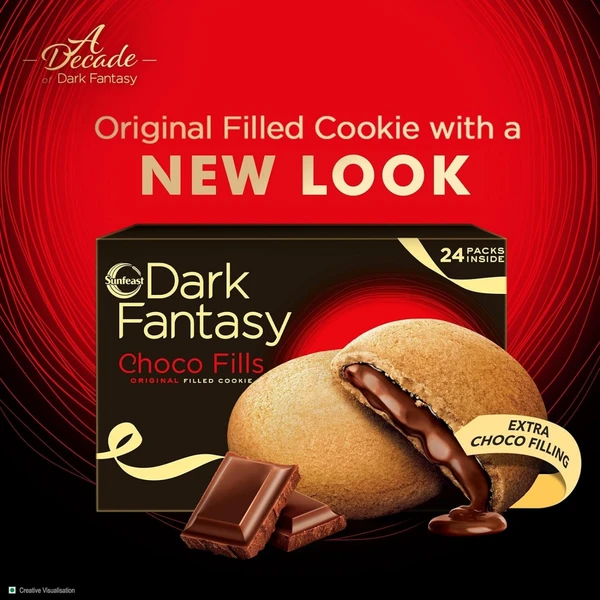 Sunfeast Dark Fantasy Choco Fills, 300g, Original Filled Cookies with Choco Creme - 300 g (Pack of 1)
