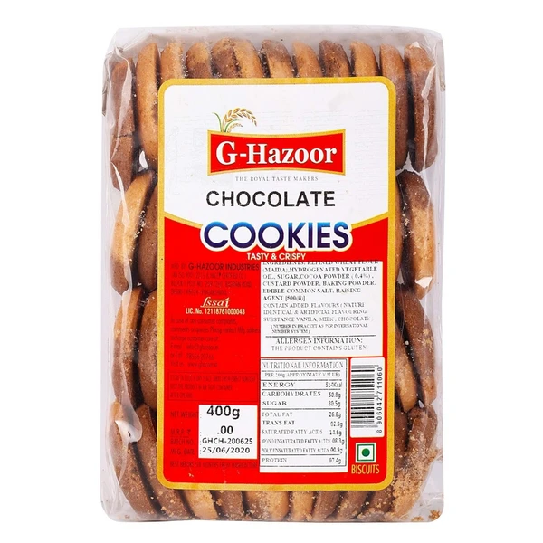 G-Hazoor Chocolate Cookies, 400 grams - 