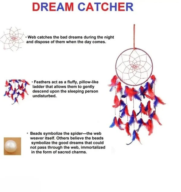 Dream Catcher Wall Hanging  Home Decor Car Hanging Decorative Height 49CM,Multicolor (Pack of 1)