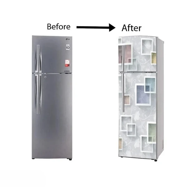 Self Adhesive Fridge Sticker Single/Double Door Full Size (160x60) Cm Fridge Stickers | Refrigerator Wall Stickers for Kitchen Decoration | Sticker for Fridge Door (DibbePeDibba)