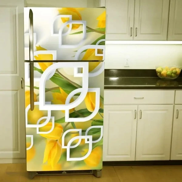 Self Adhesive Fridge Sticker Single/Double Door Full Size (160x60) Cm Fridge Stickers | Refrigerator Wall Stickers for Kitchen Decoration | Sticker for Fridge Door (LeafNLeaf)