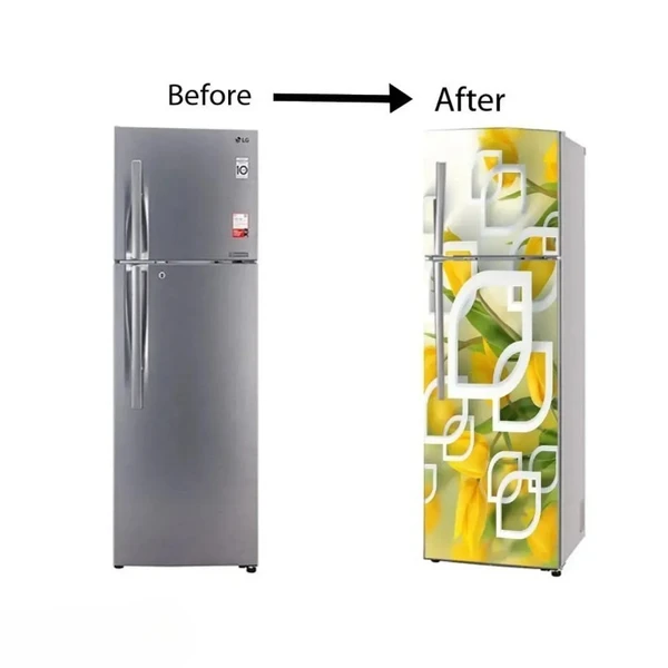 Self Adhesive Fridge Sticker Single/Double Door Full Size (160x60) Cm Fridge Stickers | Refrigerator Wall Stickers for Kitchen Decoration | Sticker for Fridge Door (LeafNLeaf)