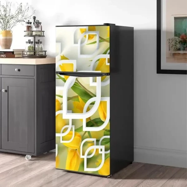 Self Adhesive Fridge Sticker Single/Double Door Full Size (160x60) Cm Fridge Stickers | Refrigerator Wall Stickers for Kitchen Decoration | Sticker for Fridge Door (LeafNLeaf)