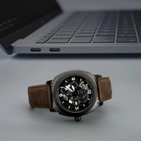 Panerai Radiomir Men's Watch - Brown Strap, Black Dial