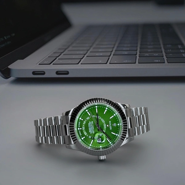 Rolex Sky-Dweller Silver with Green Dial - Men's Watch