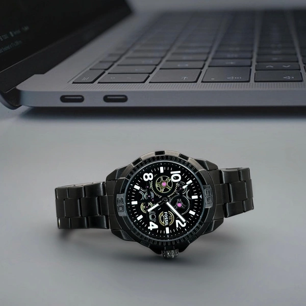 Fossil Black Round Dial Men's Watch