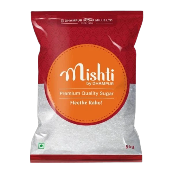 Mishit Mishti Dhampur Premium Quality Sugar - 5 kg - 5kg