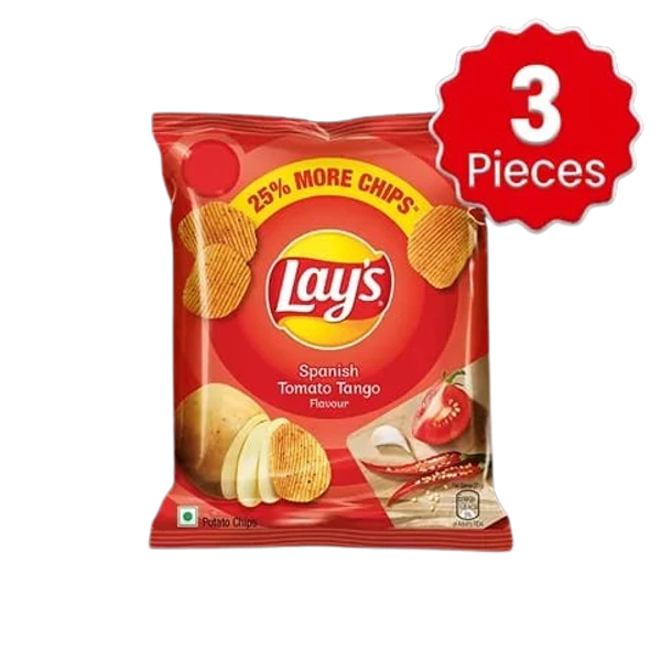 Lays Spanish Tomato Tango 18.5 + Get 8.5 Gm EXTRA x 3 - 3 x 24 gm