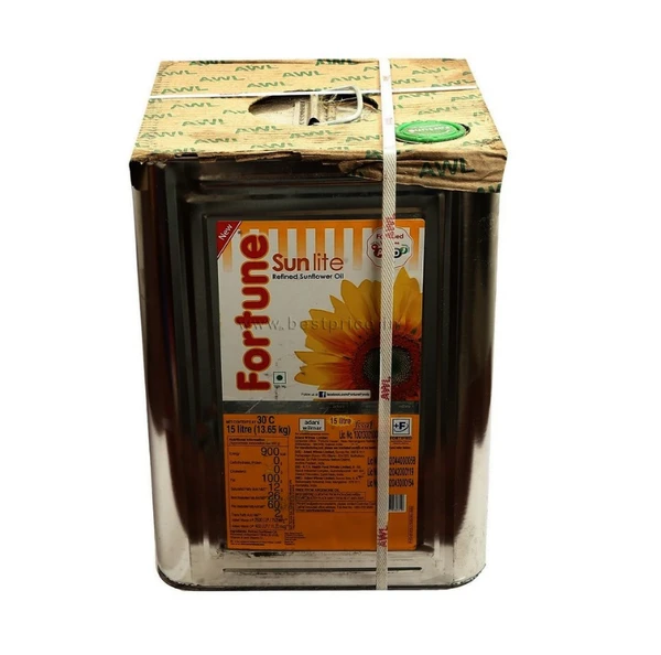 Fortune Sunflower Oil Tin, 15 L