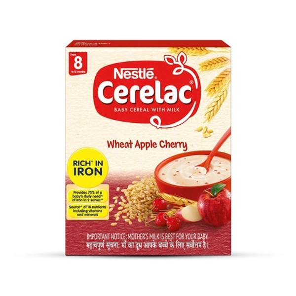 Nestle Cerelac Wheat Apple Cherry ( From 8 to 12 months)