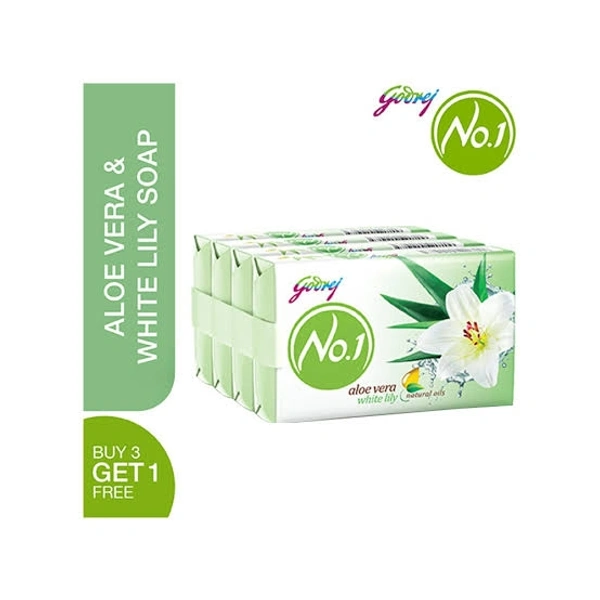 Godrej No.1 Aloe Vera & White Lily Soap – Buy 3 Get 1 Free 