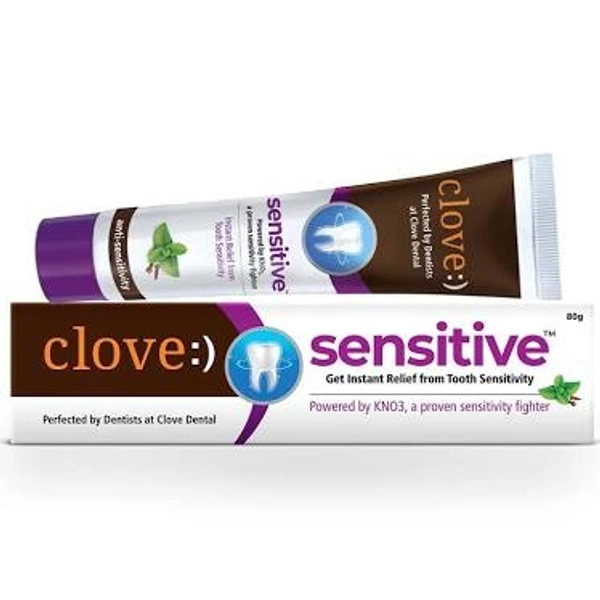 Clove Sensitive Toothpaste: Powered by KNO3, for instant & lasting relief from sensitivity. Formulated by dental experts- 80gms