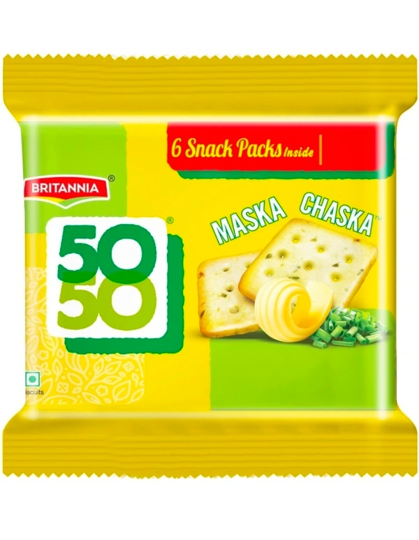 BRITANNIA 50-50 Maska Chaska Salted Biscuit (300g, Pack of 6)