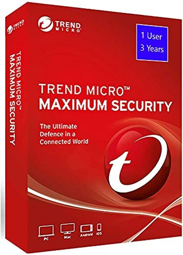 Trend Micro Maximum Security: Global Ver. (Windows/Mac/Android/iOS) - 1 User, 3 Year (e-mail or whatsapp Delivery in 24 Hours - No CD)