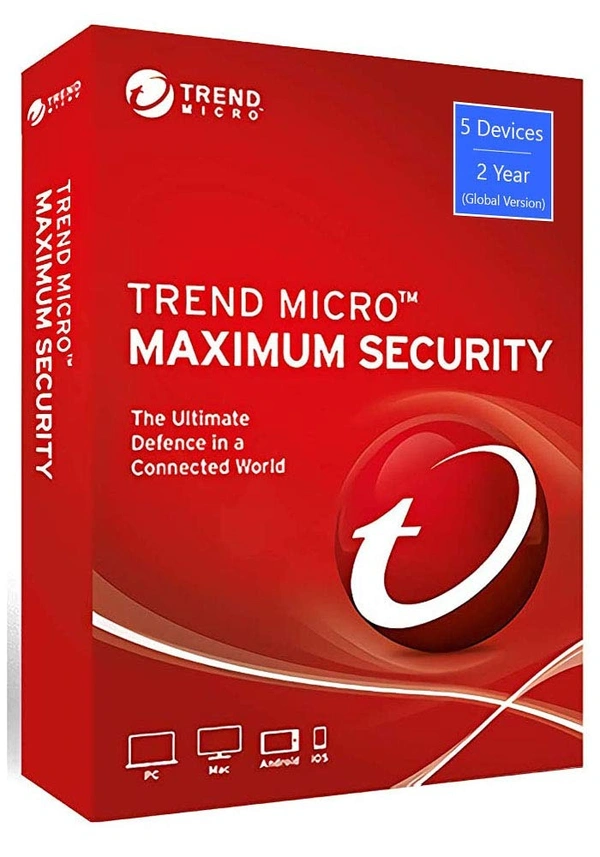 Trend Micro Maximum Security: Global Ver. (Windows/Mac/Android/IOS) - 5 User, 2 Year (E-Mail Or Whatsapp Delivery In 24 Hours - No CD) Global Key